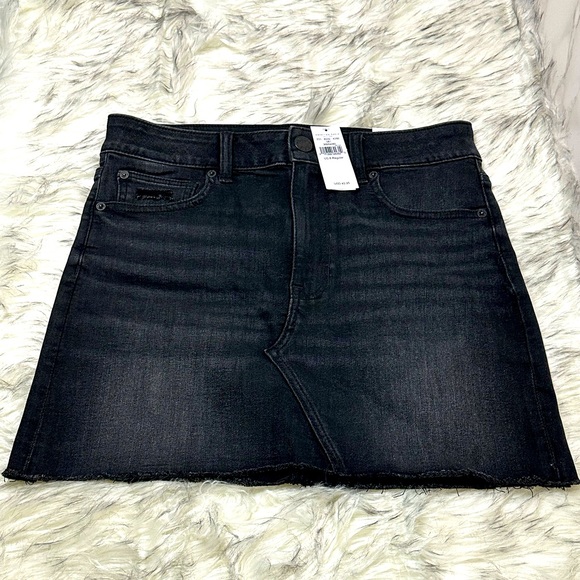 NEW American Eagle Washed Denim Black Miniskirt - Picture 1 of 5